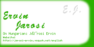 ervin jarosi business card